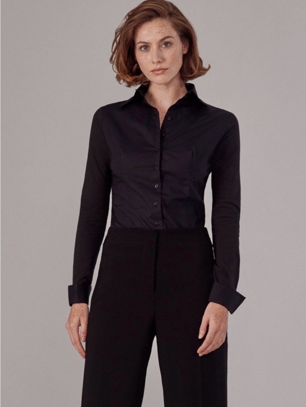 Anne Fontaine Black Button Down Shirt